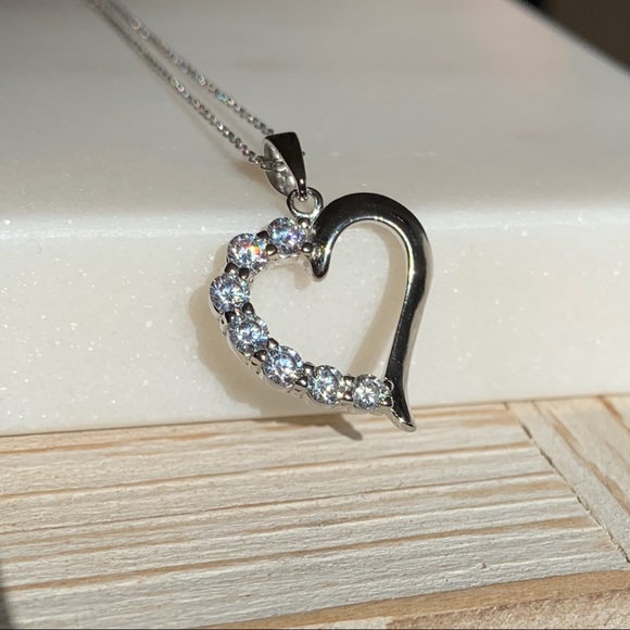 Sterling Silver Heart Necklace - Picture 1 of 7